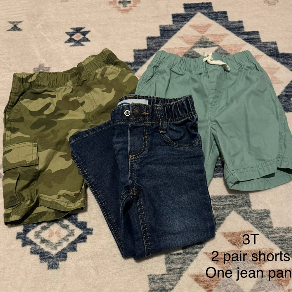 3T 2 pair shorts 1 jean pants
